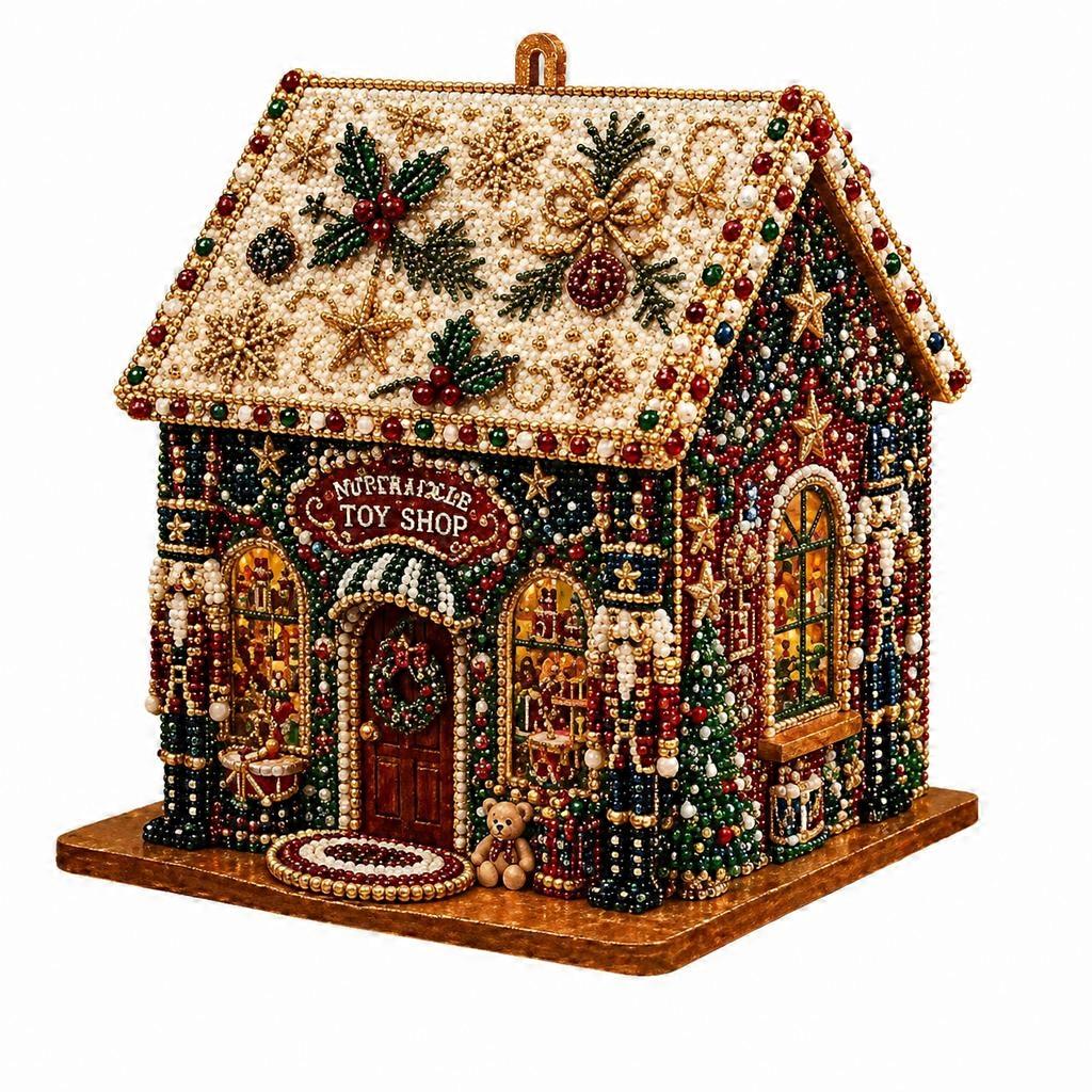 3D Christmas Cottage Diamond Painting Set (Nutcracker)