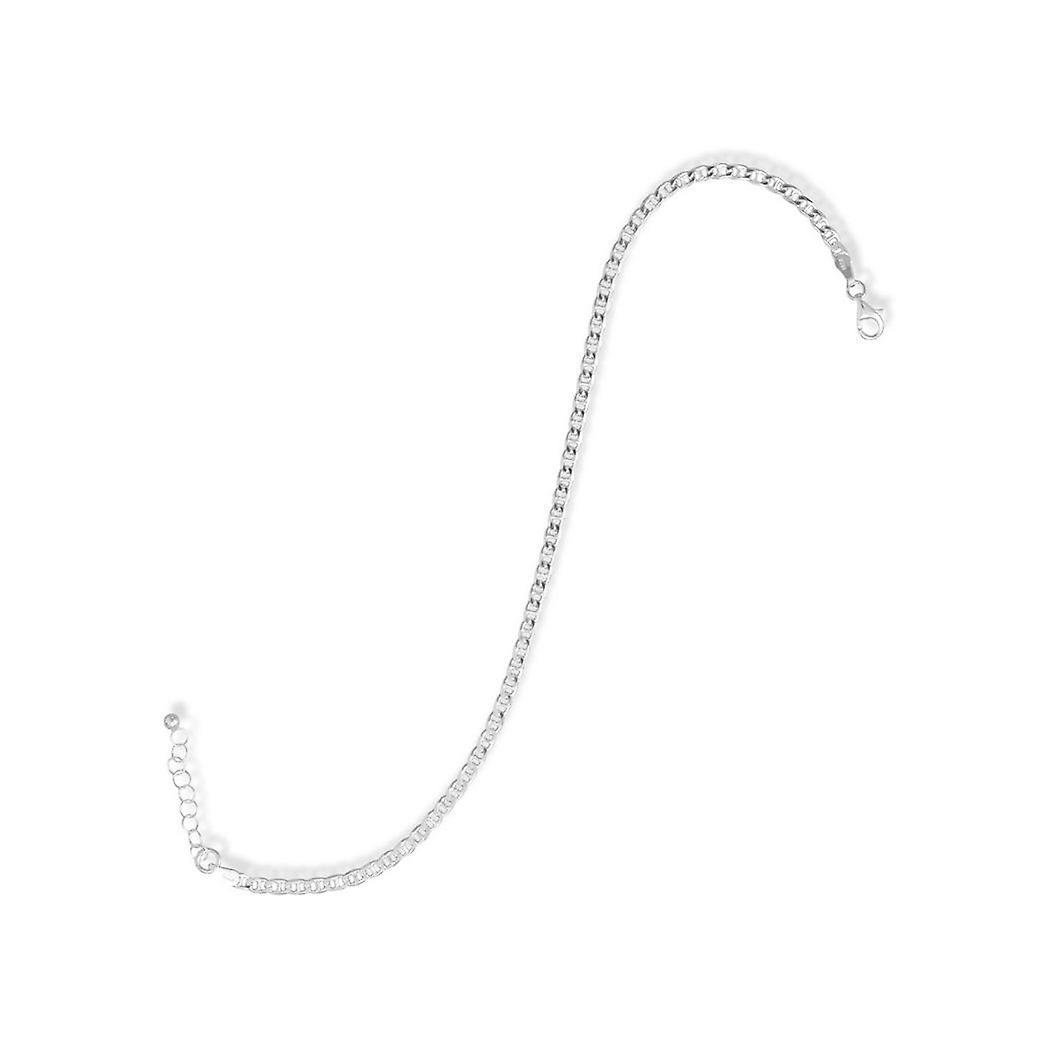 Adj able Flat Marina Anklet 9 インチ + 1 インチ Extention 925 スターリングシルバー 3mm-フラット-マリーナ-アンクレット-女性用アンクレット