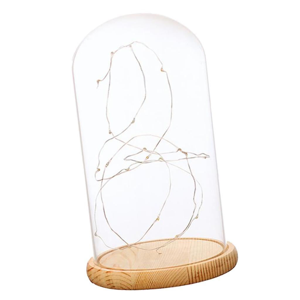Battery Operated LED Lights Glass Cloche Table Lamp Fairy Lights Crafts A