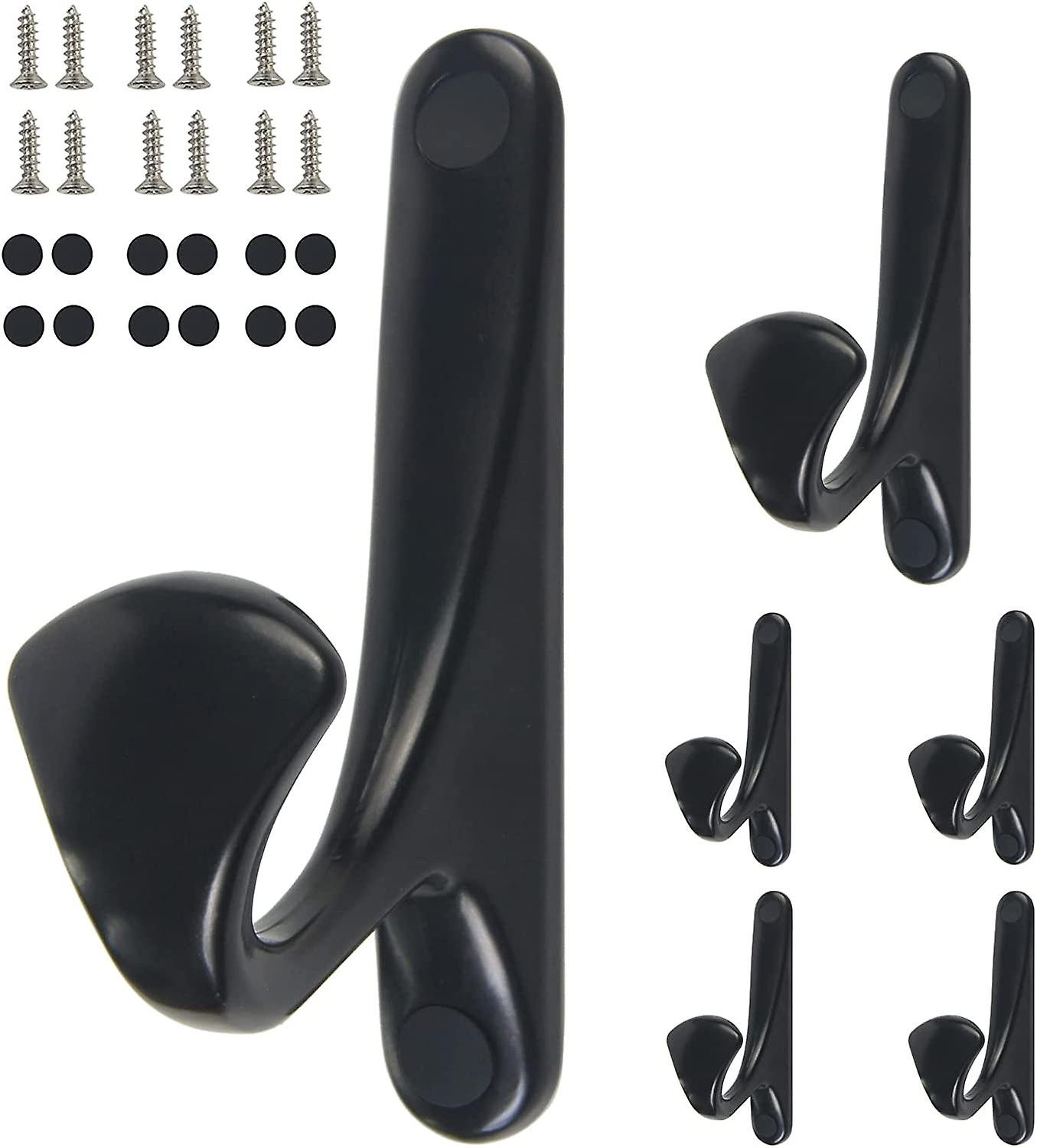 Door Hook Coat Hooks Robe Hook Towel Hook 6 Pack Black Hook Shower Hook Iron Black Towel Hooks ...