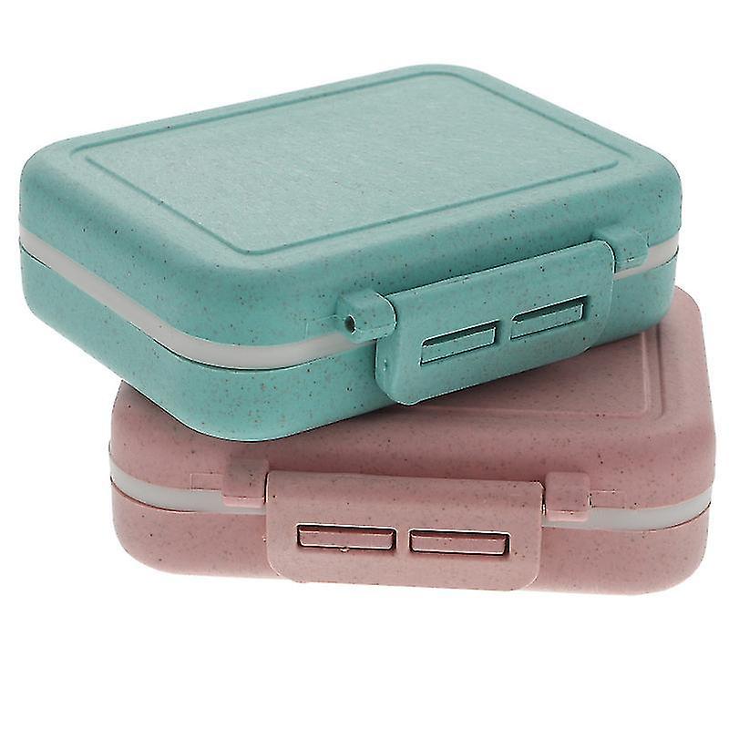 8X7.5x2.5cm Assorted Color Pillboxes 2 Pcs Portable Medicine Boxes Independent Pills Storage Boxes F