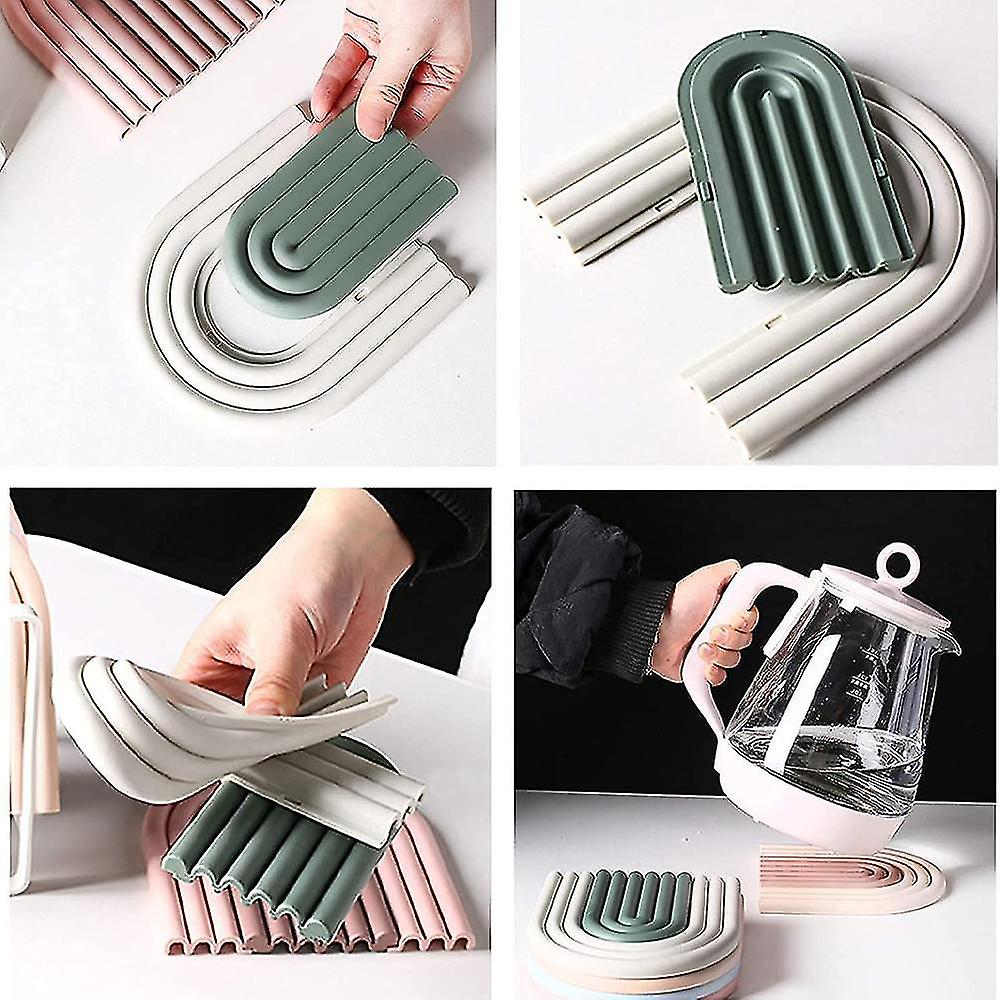 thumbnail image 3 of Posavasos de silicona extraíbles con forma de arcoíris, alfombrilla antideslizante para tazas, resistente al calor, 3 of 5