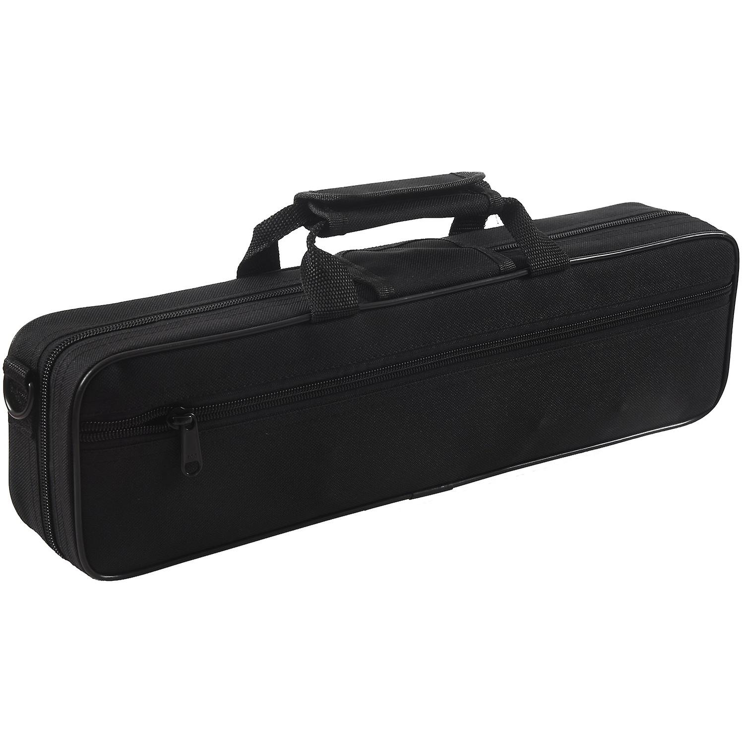 Nylon vadderad flöjtväska Väska Väska Axelrem 39x7x11cm Svart