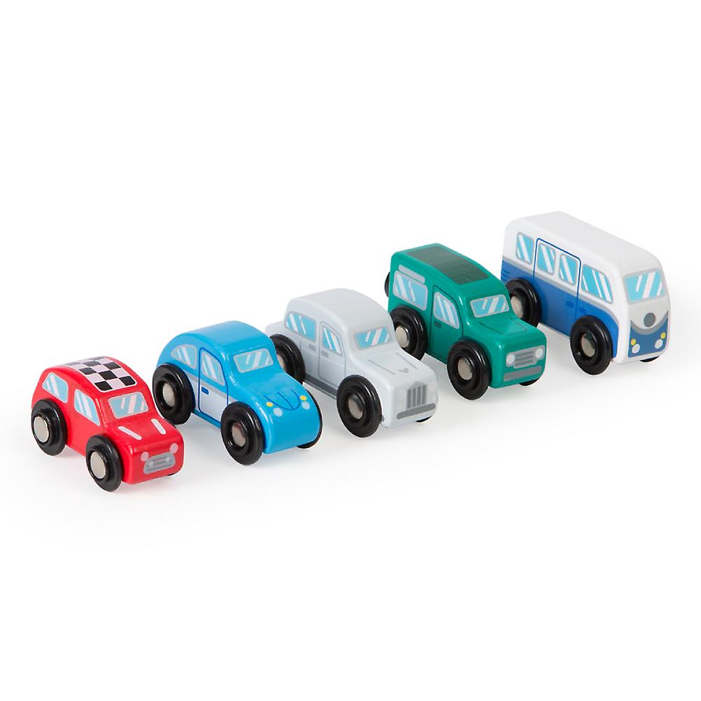Tidlo Wooden Retro Vehicle Set (Pack of 5) Playset Accessories