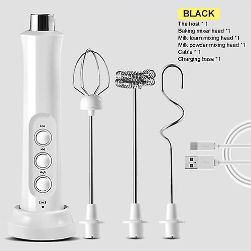 3 In 1 Portable Rechargeable Electric Milk Frother Foam Maker High Speeds Drink Mixer Handheld Foamer Coffee Frothing Wand