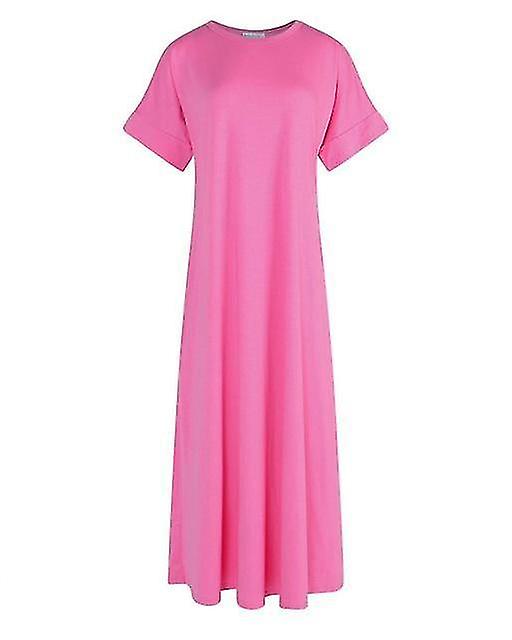 Solide manche ronde demi-manche Maxi Robe