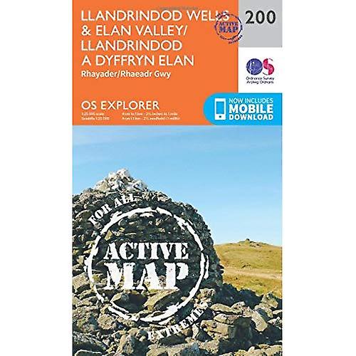 OS Explorer Map Active (200) Llandrindod Wells and Elan Valley, Rhayader (OS Explorer Active Map)