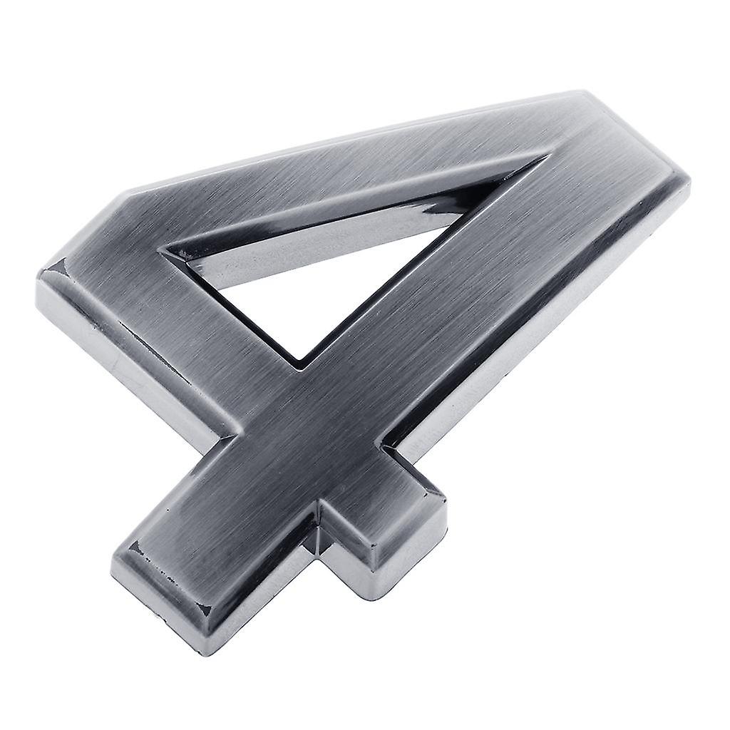 Silver Plastic Self-Adhesive Door Number Sign Sticky Numeric Digit Number 4