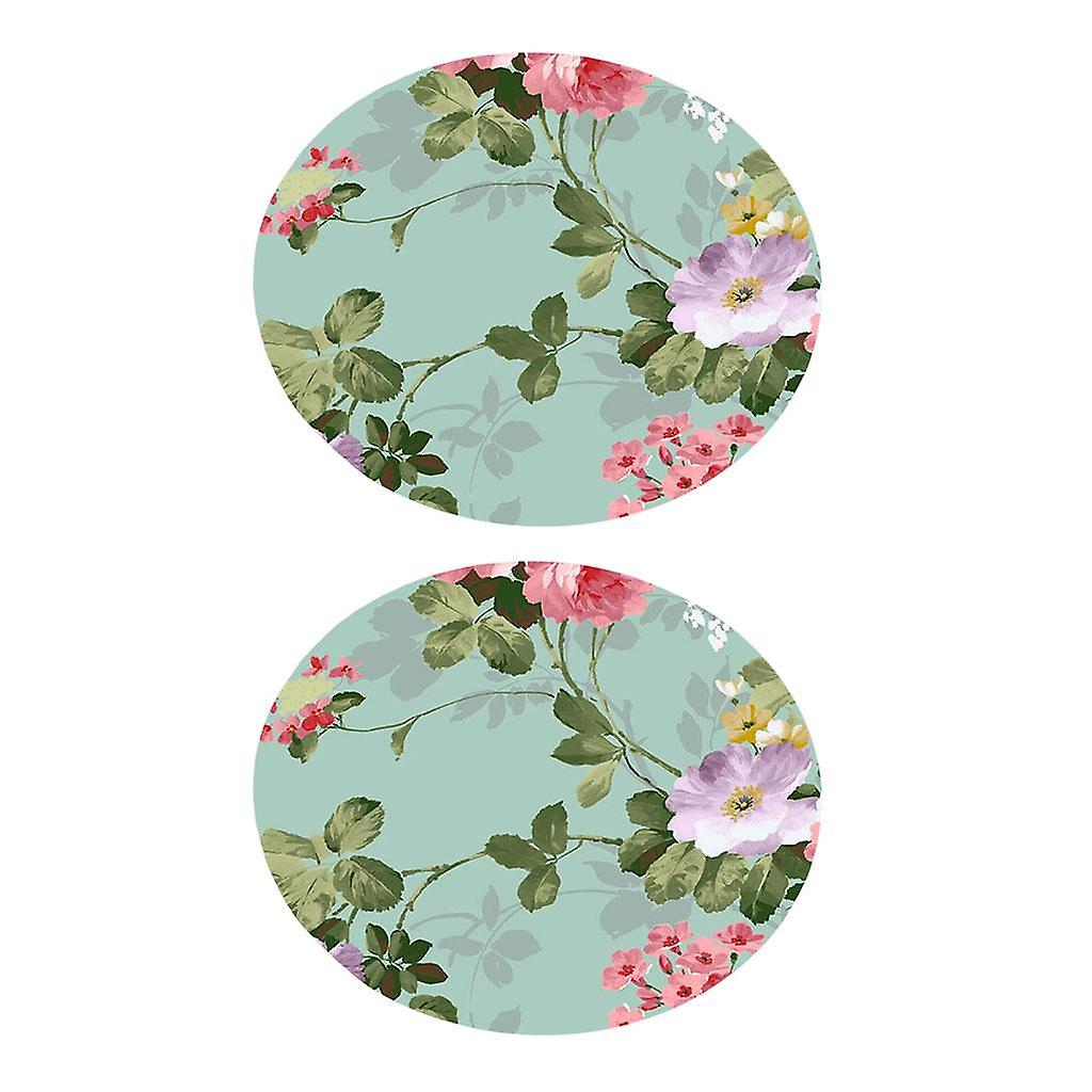 2pcs Waterproof Table Cover Kitchen Tablecloth 47" Reusable Floral Pattern