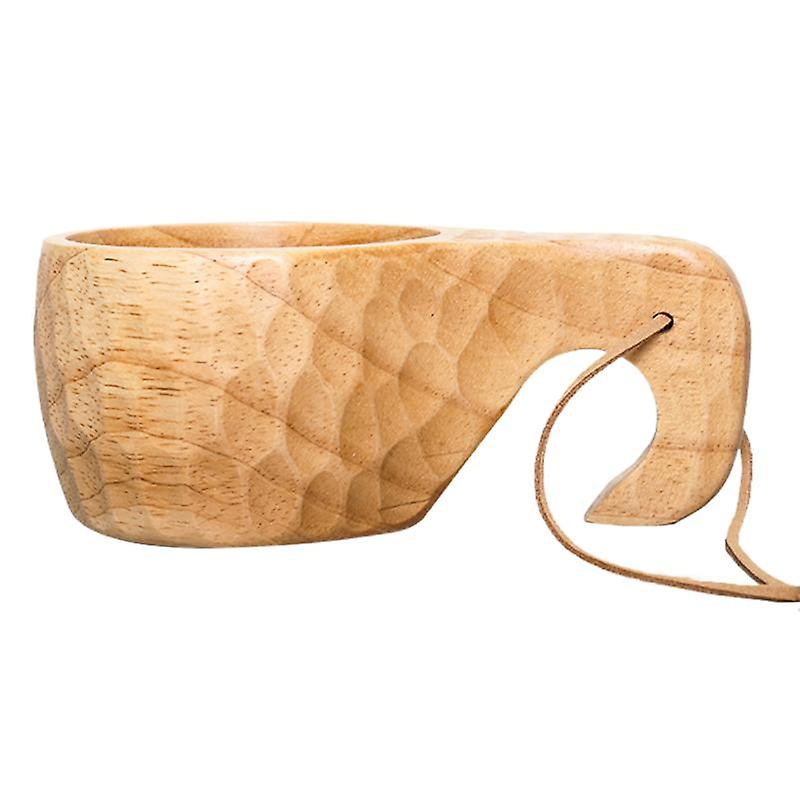 كوب الحليب المصنوع يدويا من الخشب التقليدي بتصميم أنيق للتخييم