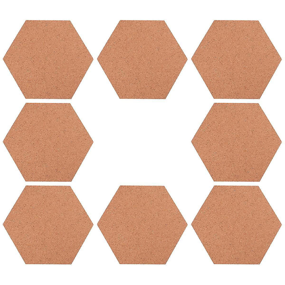 8pcs Hexagon Photo Wall Board Bulletin Board Message Boards Self-adhesive Corkboard Notice Board Pho