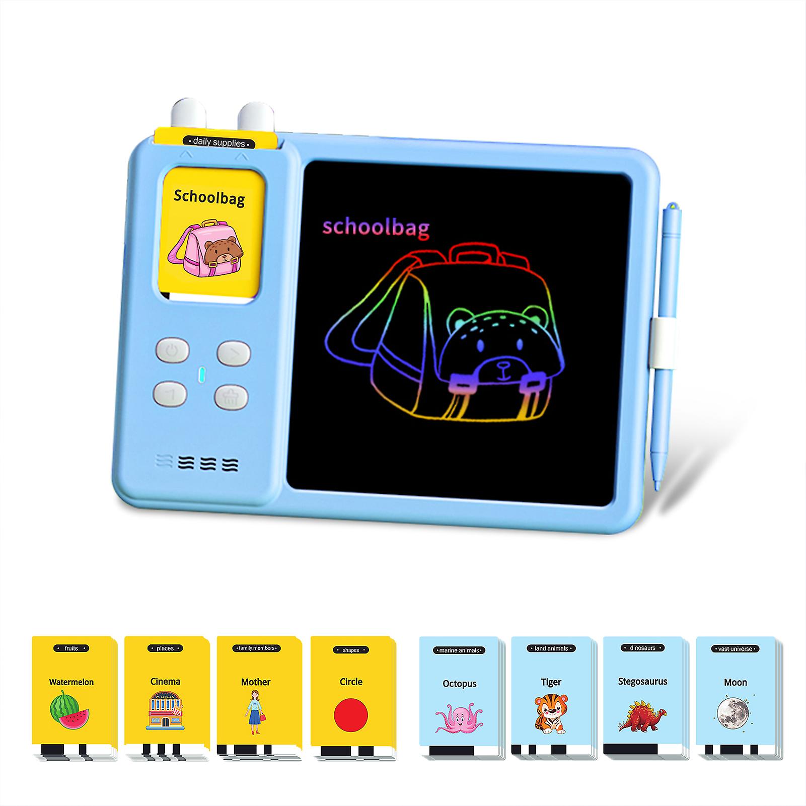 Talking Flash Cards Writing Tablet 2 In 1 Educational Child Lcd Drawing Board