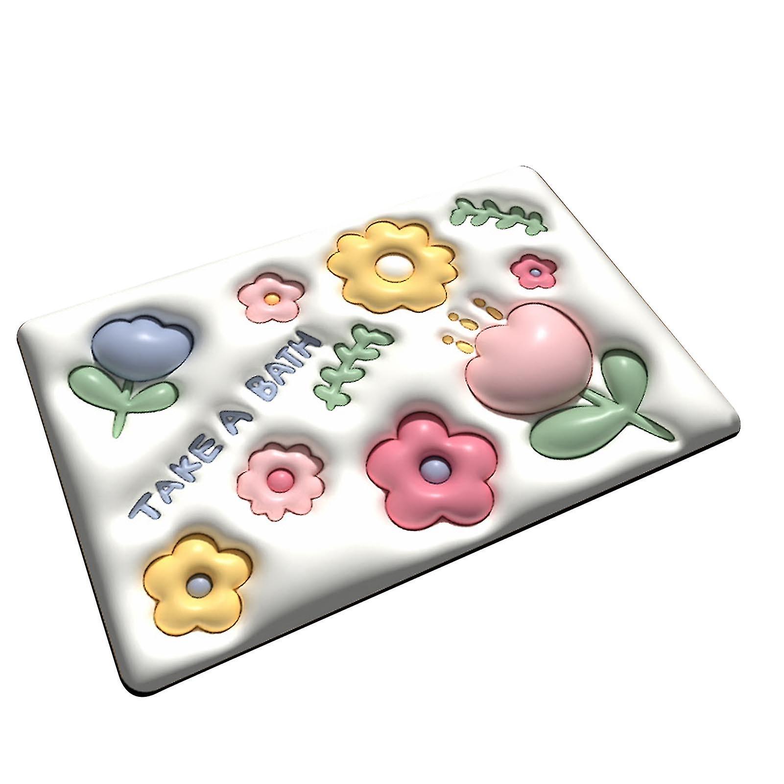 3D-Patterned Diatomaceous Earth Bath Mat – Slip-Resistant & Quick-Drying for Bathrooms