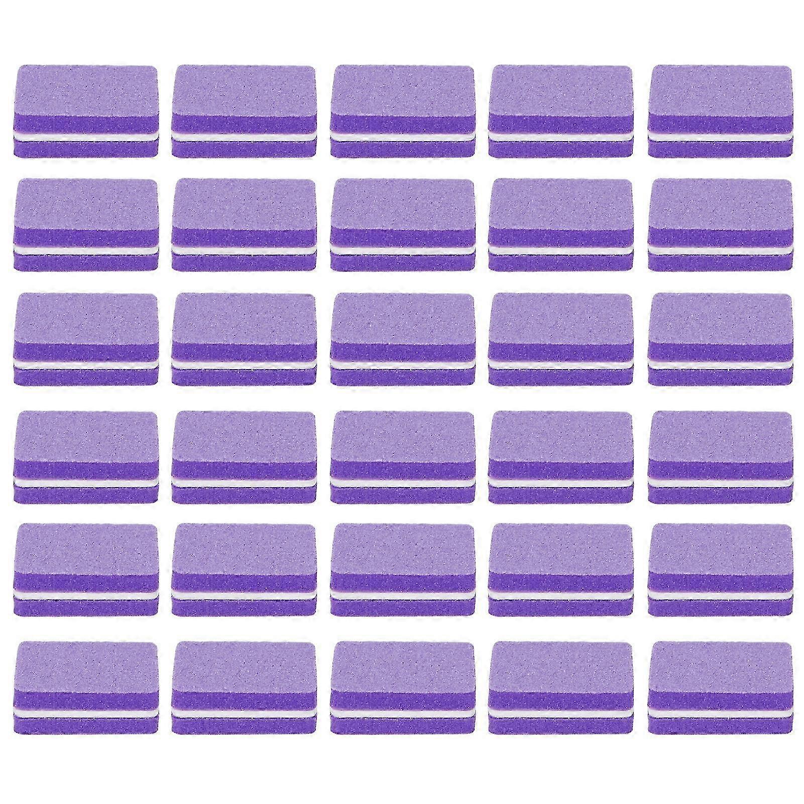 30pcs Mini Nail Buffer Professional Portable Home Salon Nail Buffing Sanding Block Manicure ToolPurple