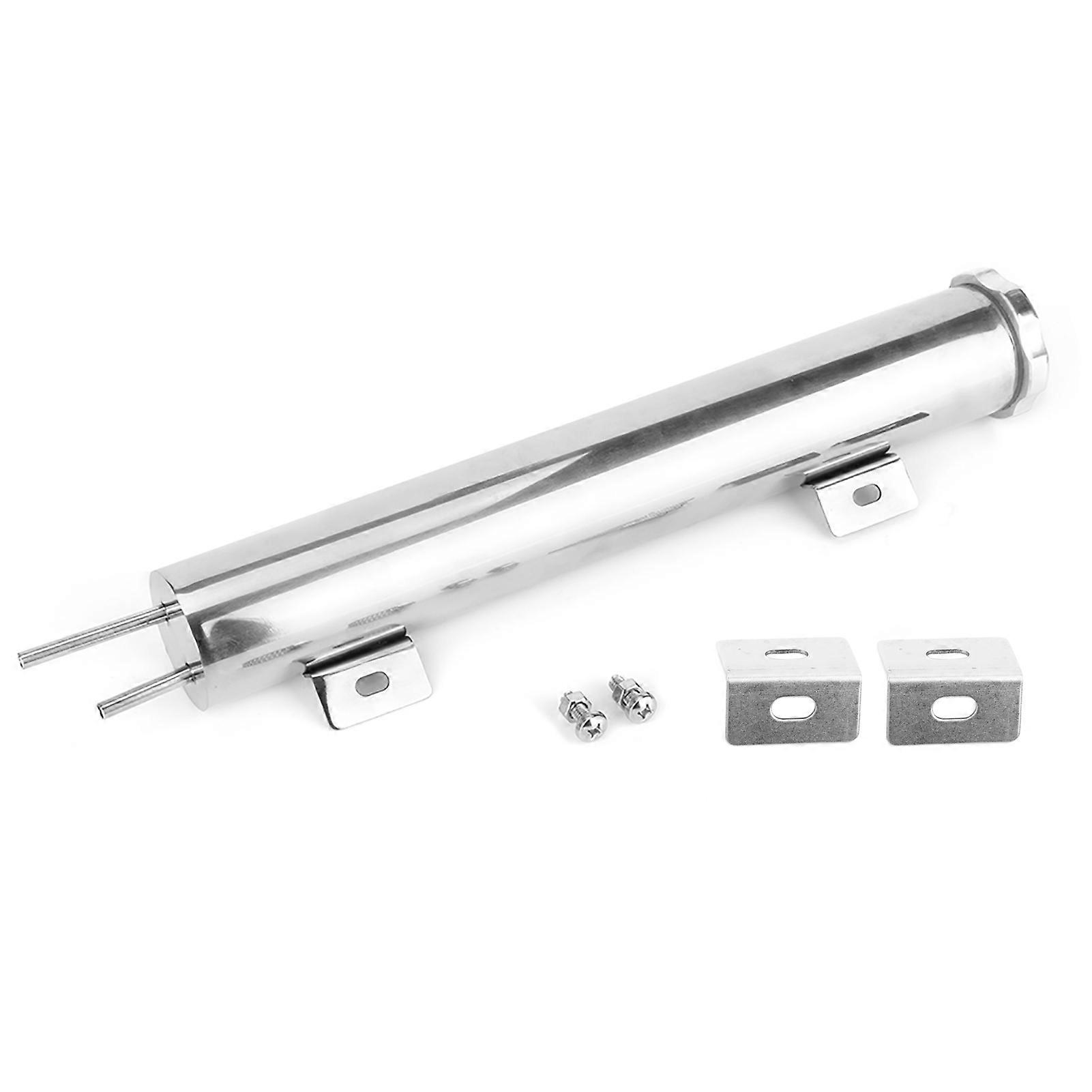 Coolant overflow tank for universal cars, 13x2in stainless steel