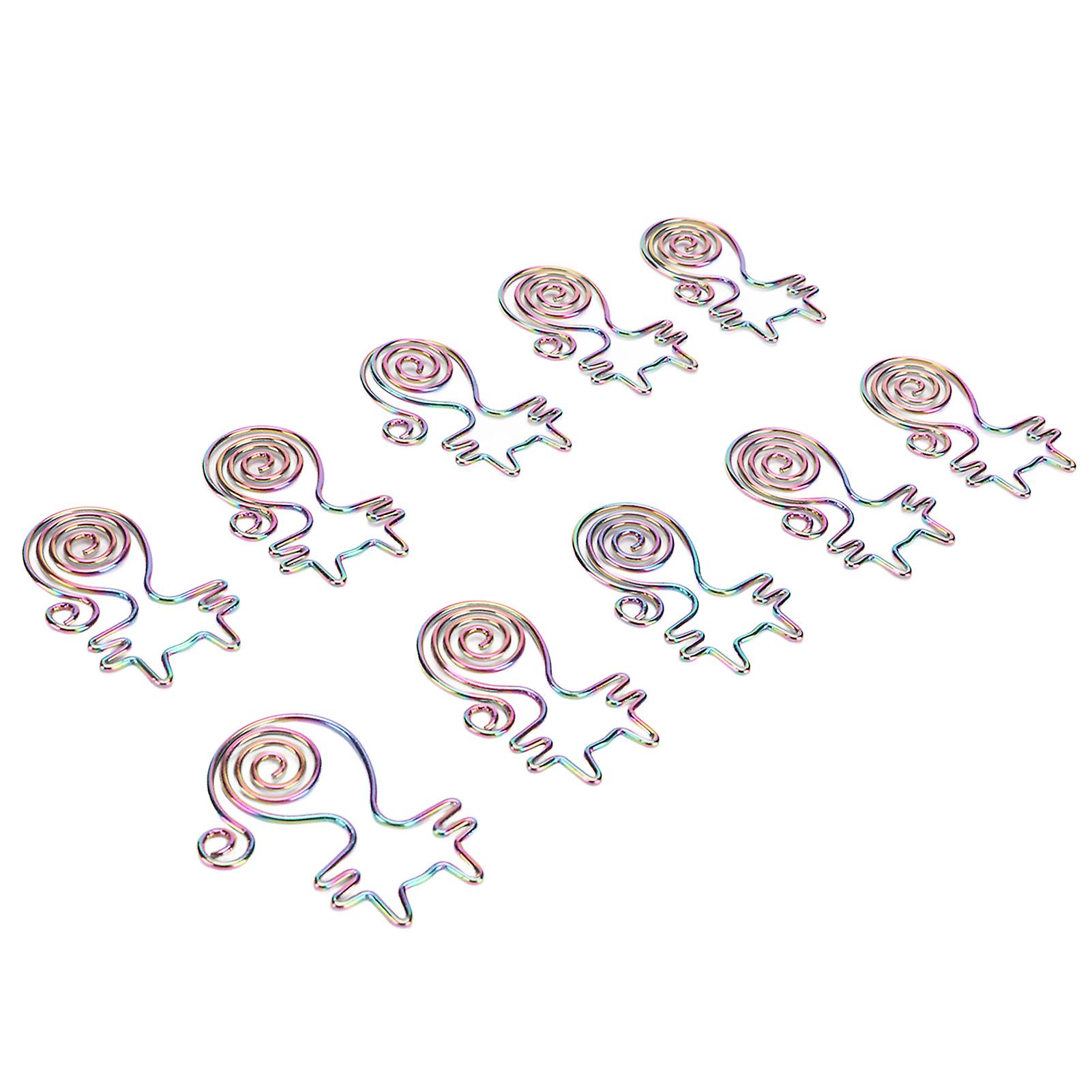 100pcs Cat Shape Paper Clips Colorful Plating Process Increased Slip Resistance Portable Metallic Paper Clips for Office