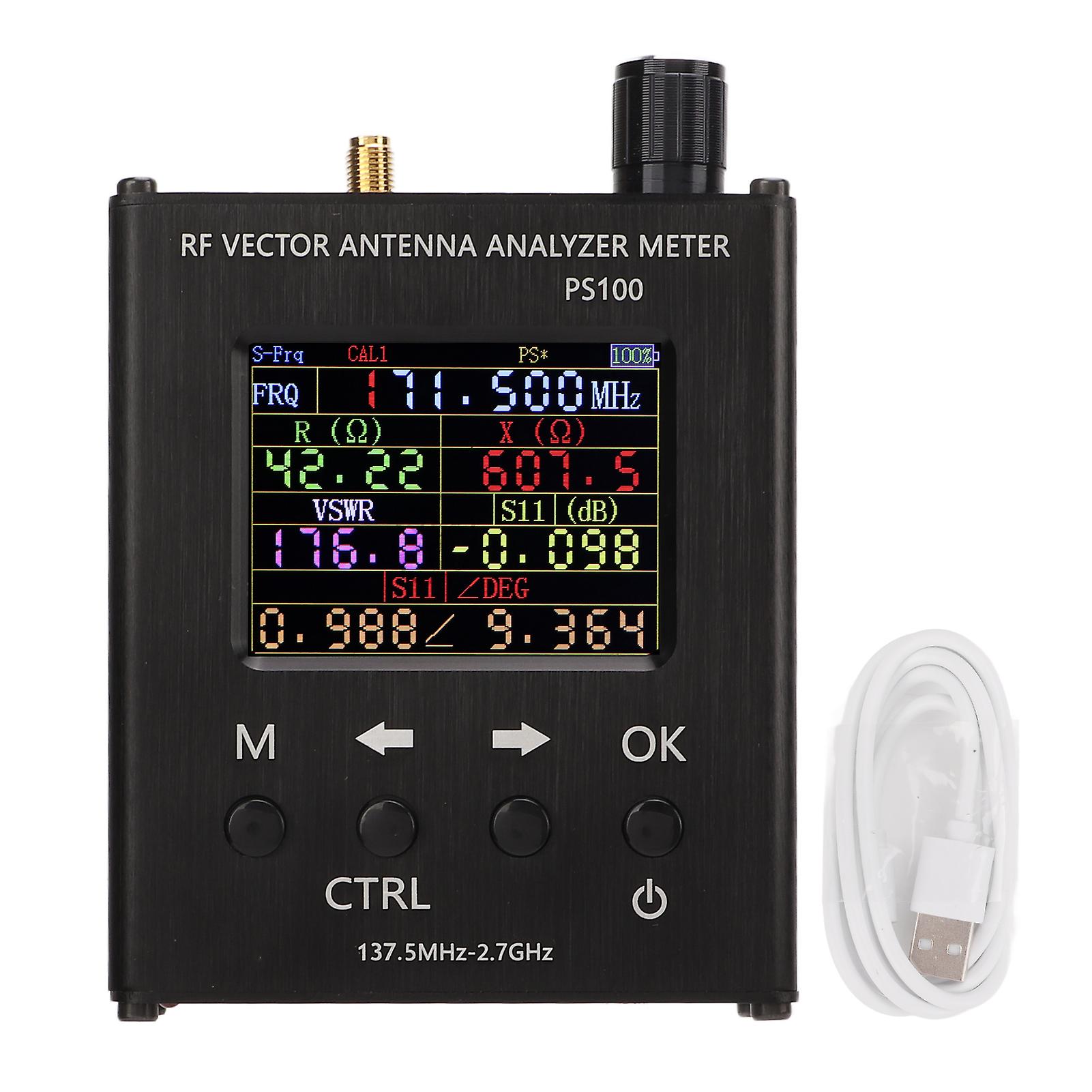 RF Antenna Analyzer 137.5MHz To 2.7GHz UV Impedance Reactance SWR S11 Vector Antenna Analyzer Meter with Battery