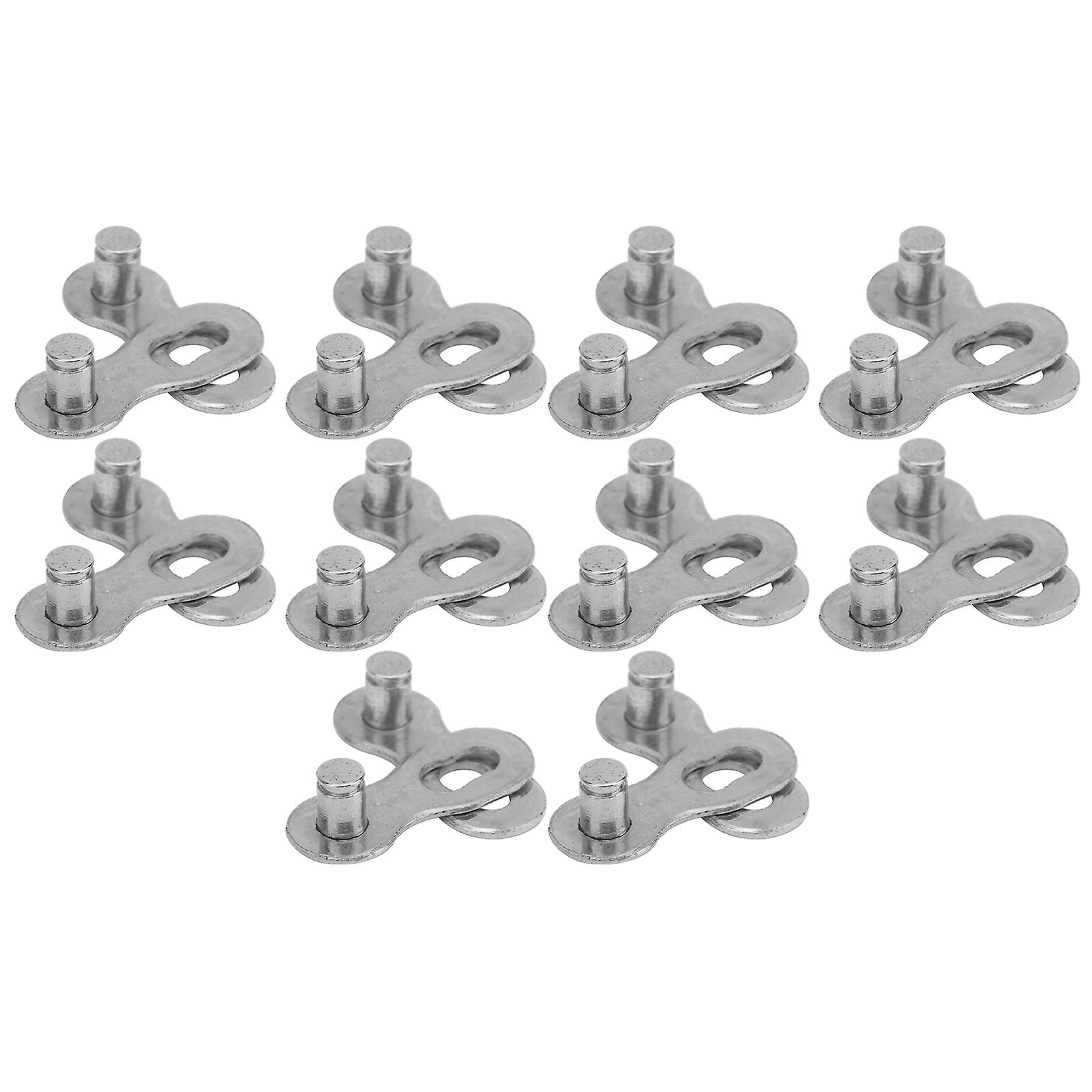 Bike Chain Link Connector 10 Pair 11 Speed Mountain Bicycle Chain Buckle Quick Release Cycling Connector Lock Silver