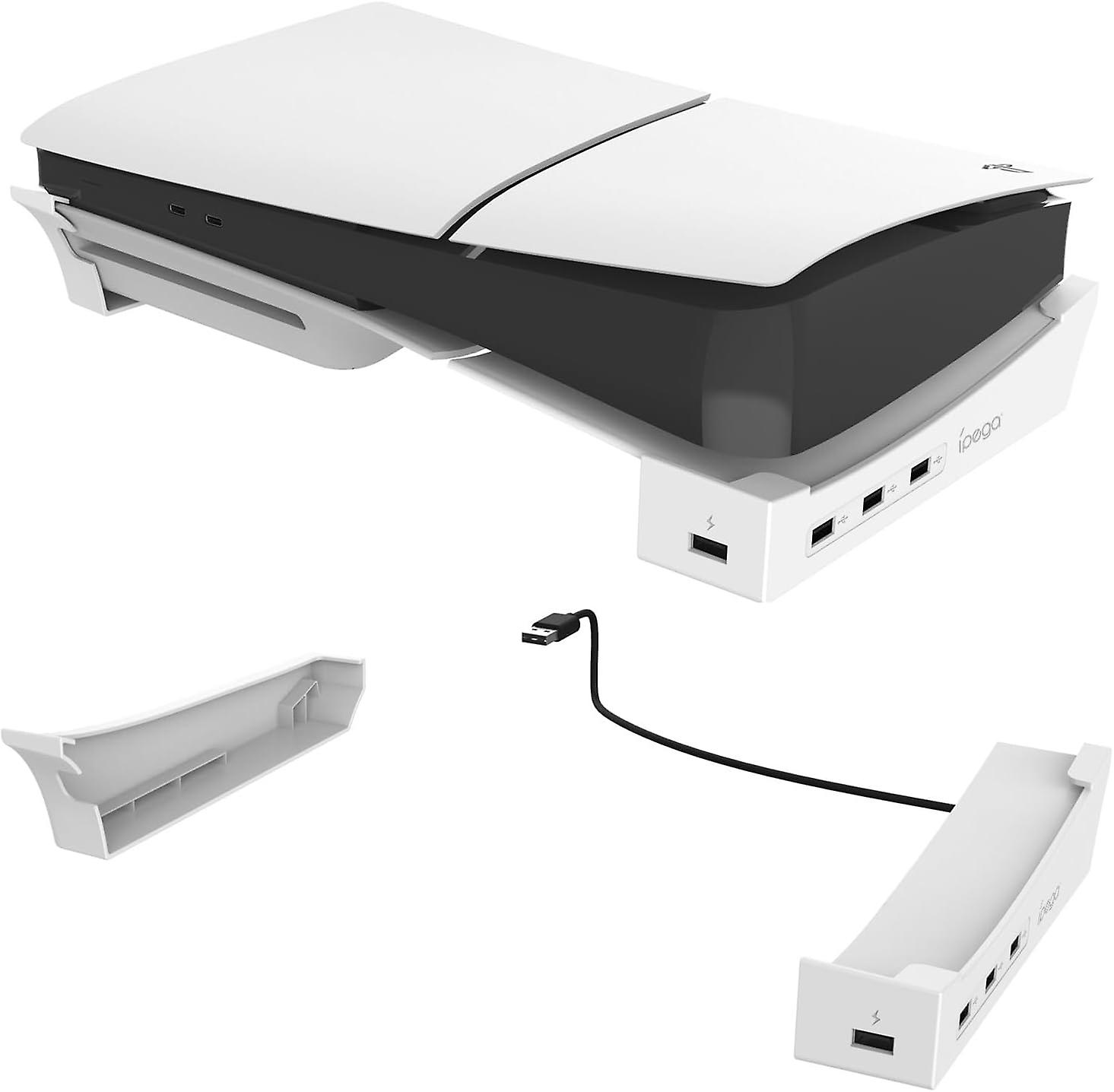 PS5 Slim Horizontal Stand, PS5 Slim Stand Horizontal Legs Under The Desk Base Stand, Horizontal Cooling Bracket for Playstation 5 Console Silm with 4