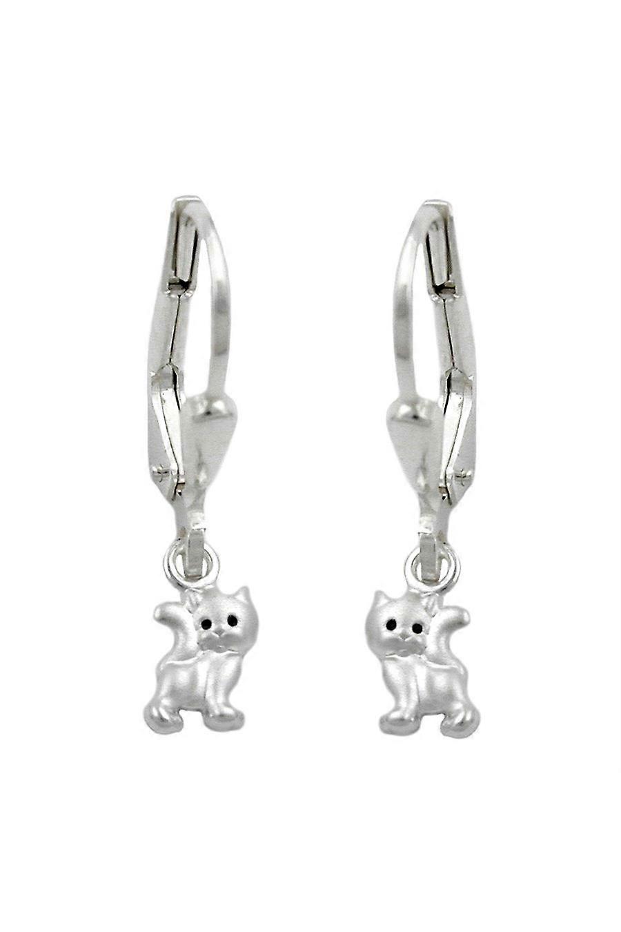 Earrings Leverback Cat Silver 925 - Gl93185
