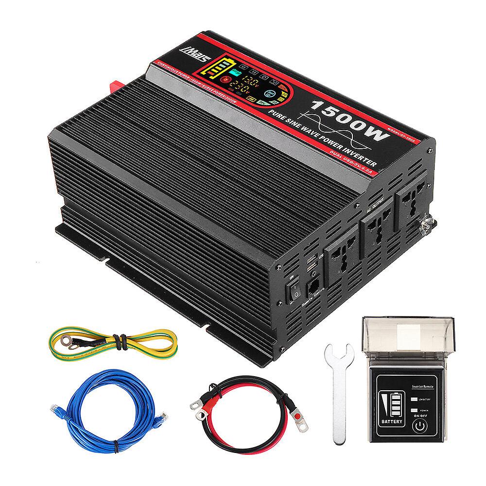 12V 1500w Car Power Inverter Intelligent Screen Pure Sine Wave For 220v Ep1500w Converter With Remote Control