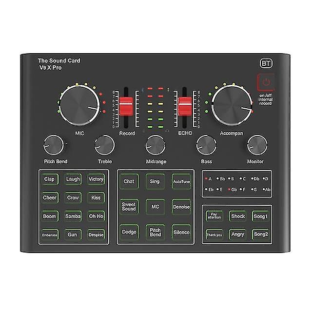 V9x Pro Sound Card,audio Mixer For Live Broadcast Recording Phone Computer Pc Live Recording Home Ktv Voice Chat