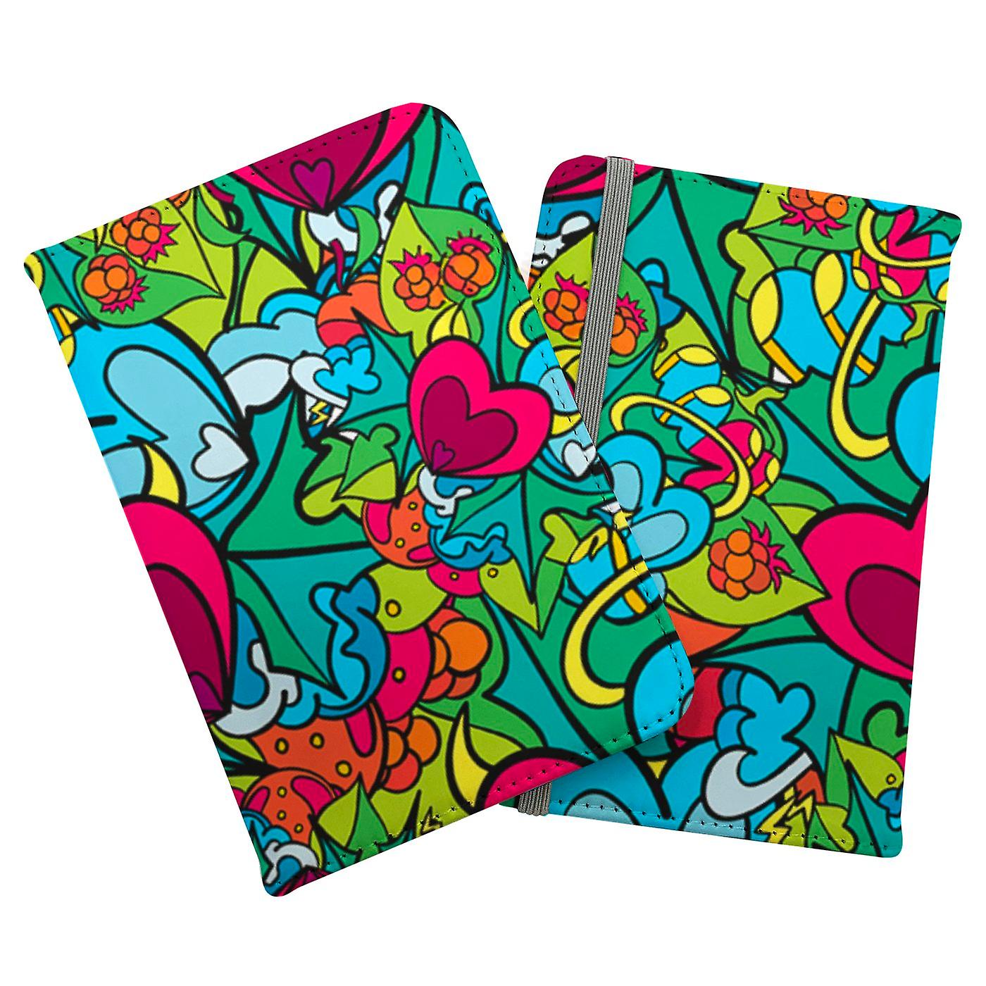 Hippie Psychedelic Pattern Passport Cover