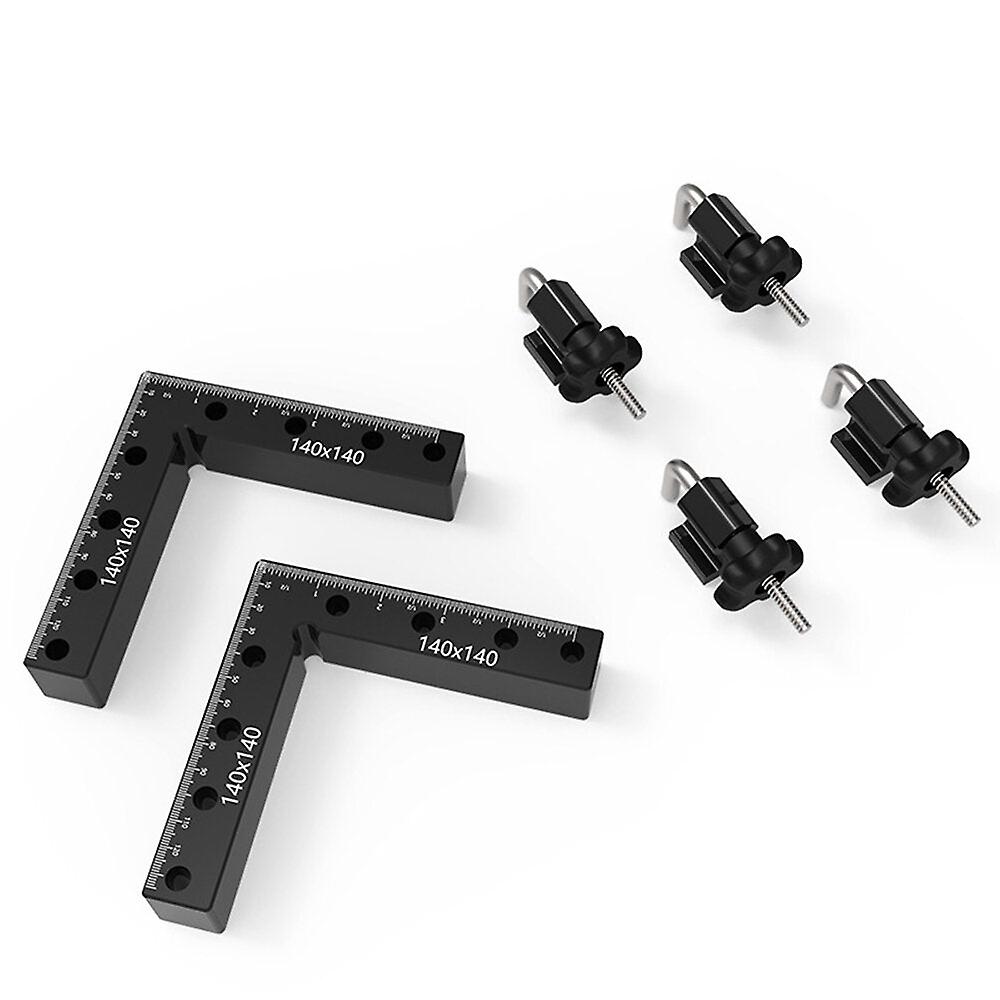 2-Pack 140mm Woodworking Clamps & Right Angle Rulers, Dual Scale, Durable Tools For Precision Work