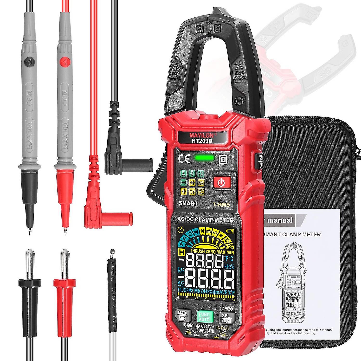 Mayilon Digital Clamp Multimeter Multifunction 600v Voltmeter Tester Amp Volt Meter Auto-ranging Ncv