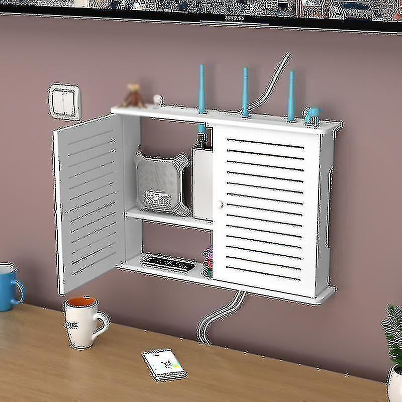 Wireless Wifi Router Storage Box, Wire Bracket Wall-mounted Plug-in Storage Rack