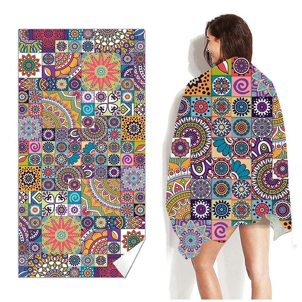Quick Drying Beach Towels Microfiber Printing Sand Prevention Blanket Bt86