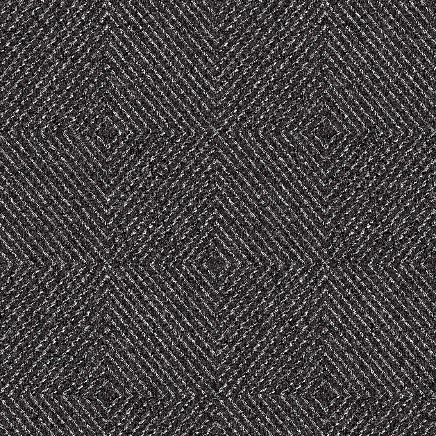 Graphic non-woven wallpaper wall Profhome 369265-GU slightly textured with graphical pattern matt black silver