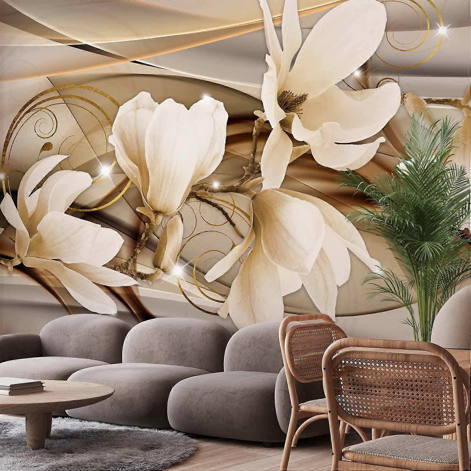 Selvklæbende vægmaleri - dans af blomster