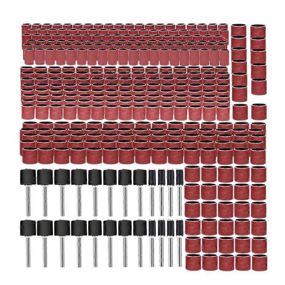 384Pcs Drum Sanding Kit Sleeves Drilling Nail Drill Bits Abrasive Tools Accessories Sandpaper Shank