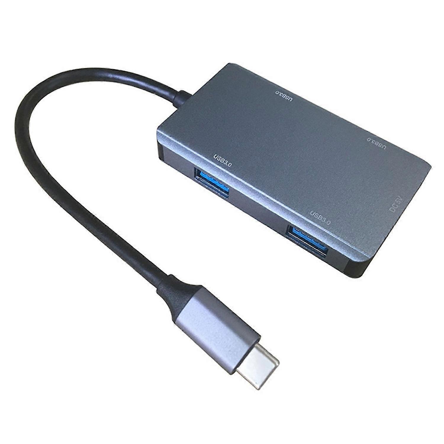 Type-c 4 Ports USB3.0 Hub High Speed Splitter Cable Extension Adapter Converter