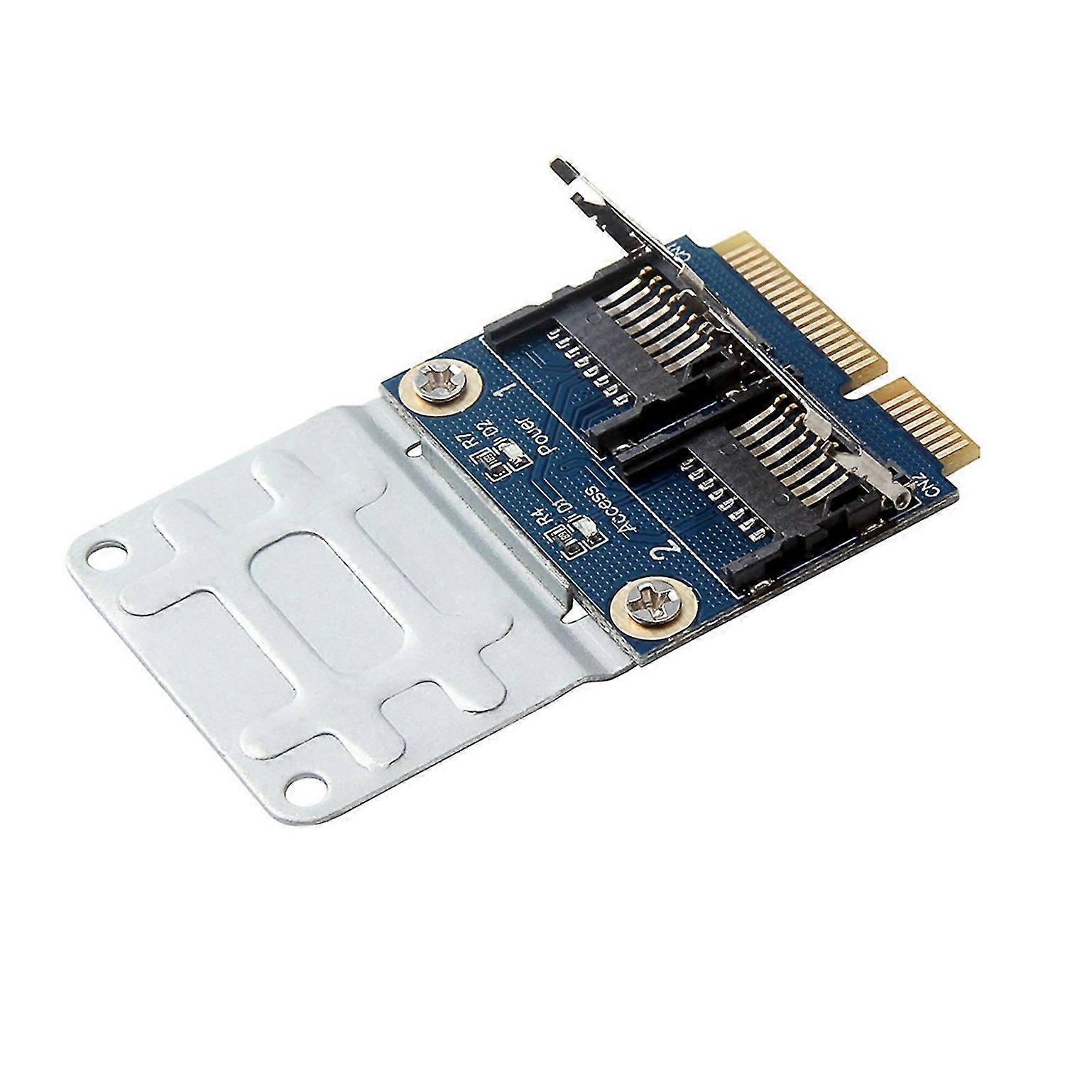 Converter Card High-speed Transmission Stable Output Plug Play Mini PCI-E to Dual TF Card Extension 