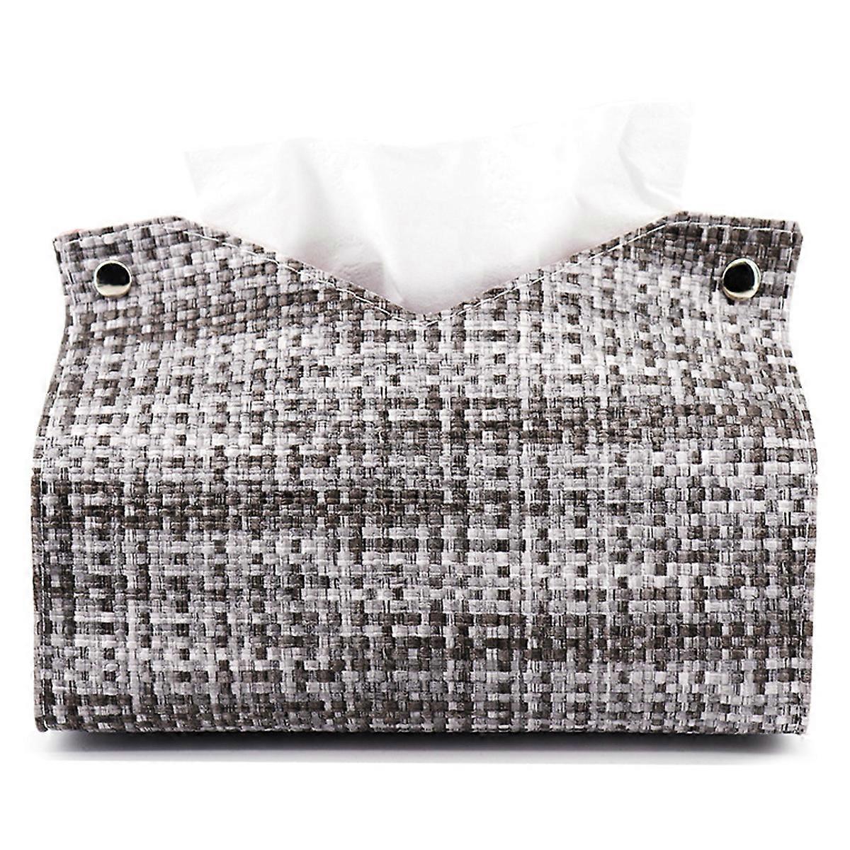 Tissue Box Cover, gewebtes Muster Malerei PU Leder Rechteck Tissue Box Abdeckung Badezimmerzubehör, Tissue Box Halter