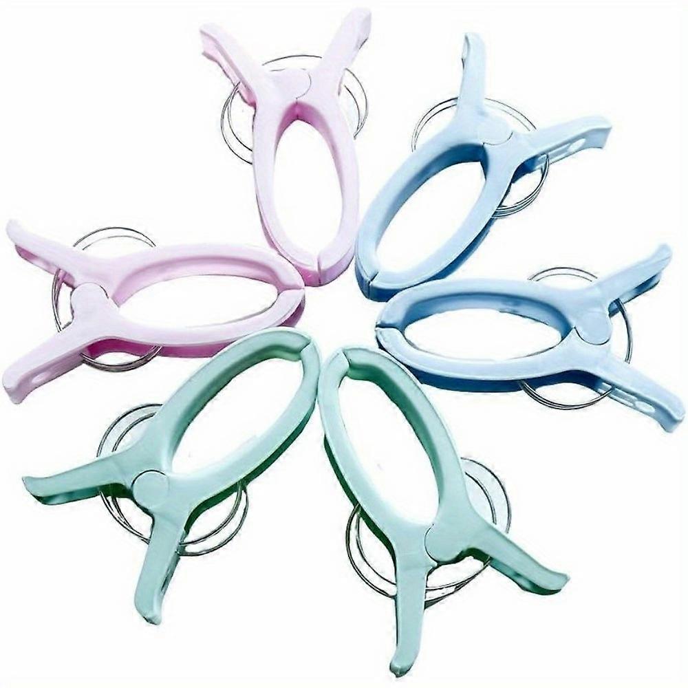 Extra Large Quilting Clamps - 6 Pack Plastic Clothes Pins for Sewing, Binding, and Crafting Projects - 5 Inch Wide Opening Fabric Clips