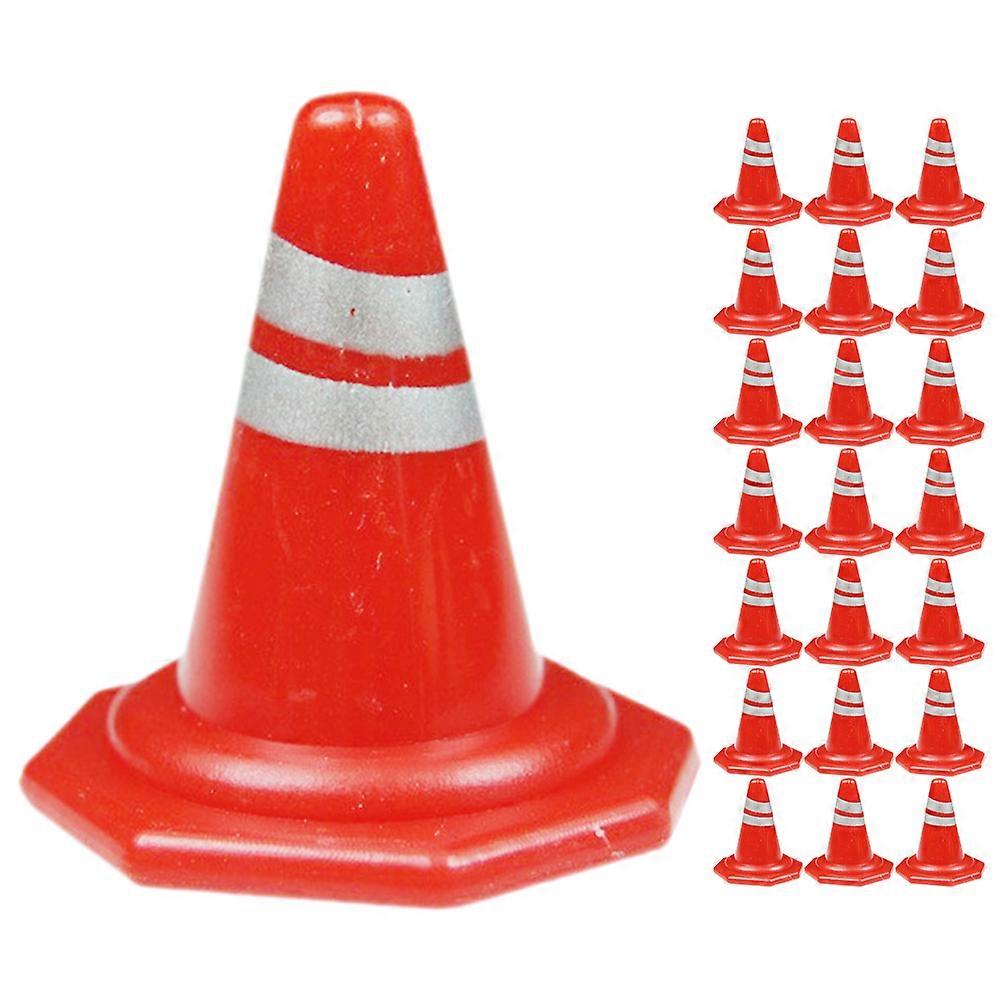 50pcs Mini Traffic Cones Tiny Simulation Safety Roadblocks Simulation Traffic Sign Models