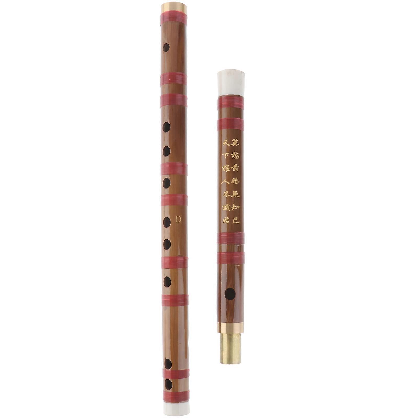 1 Pc Pretty Bamboo Flute Chinese Style Flute Introductory Beginner Flute (D Key)