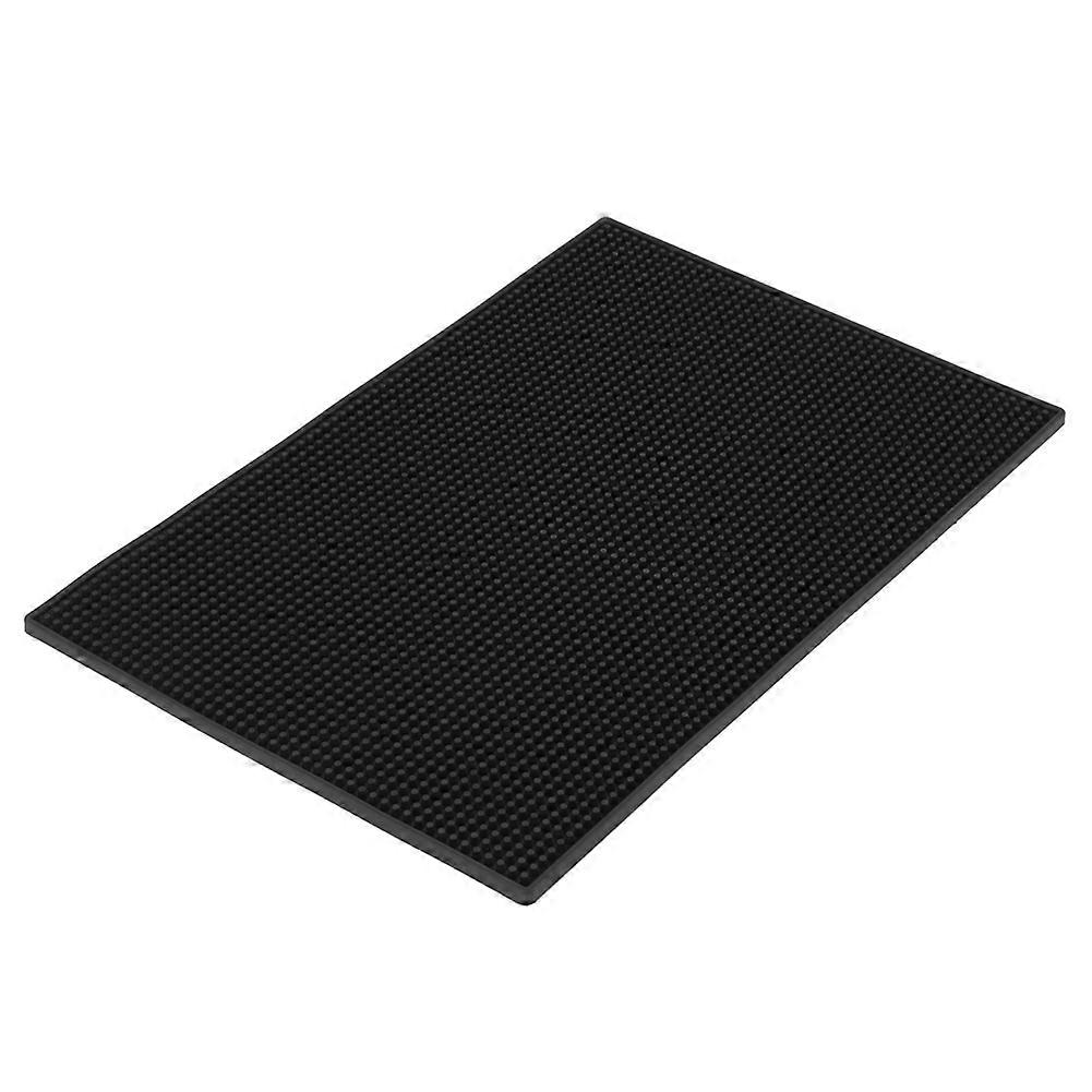 1pc Soft Black Color PVC Bar Mat Waterproof Coaster Kitchen Tool (#1)