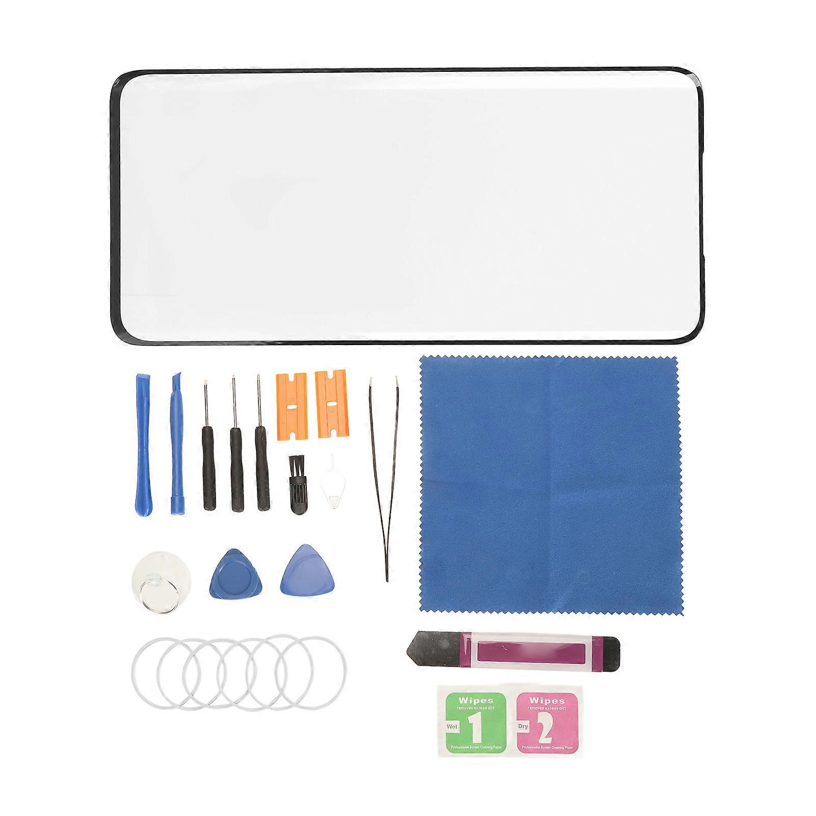 Phone Outer Screen Replacement Kit Tempered Glass Front Outer Screen with Repair Tools for Oneplus 7Pro 1+7Pro