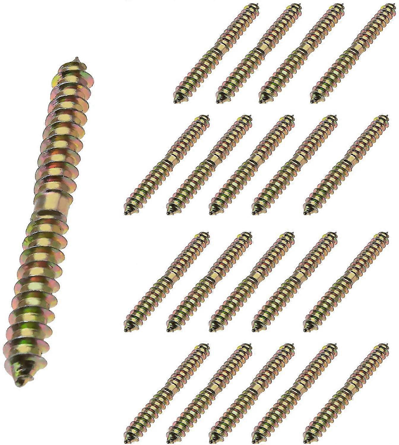 20 Pack M6 X 60mm Double Ended Self Tapping Screws, Wood Screws For Fixing Zinc