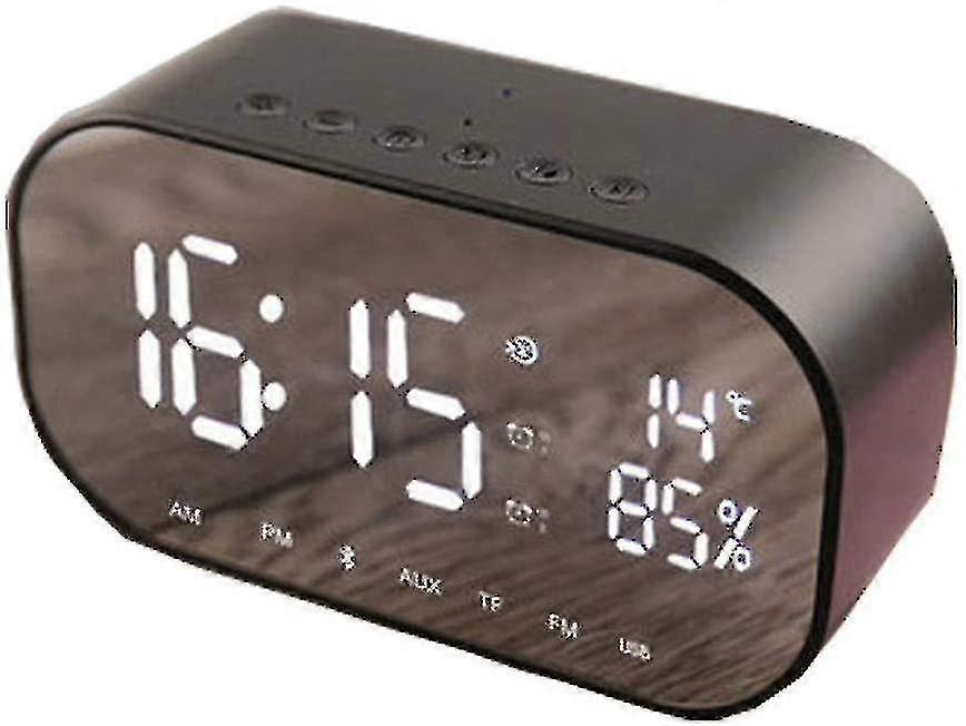 Wireless Bluetooth Led Alarm Clock - Double Speaker With Mirror Surface - Time Reminder - Room Decor