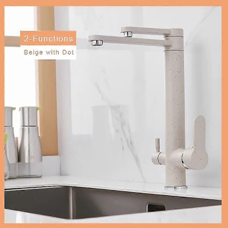 High qualityUythner Waterfilter Taps Kitchen Faucets Dual Handle Deck Mounted Mixer Tap 360 Degree Rotation Water Purification Feature Crane