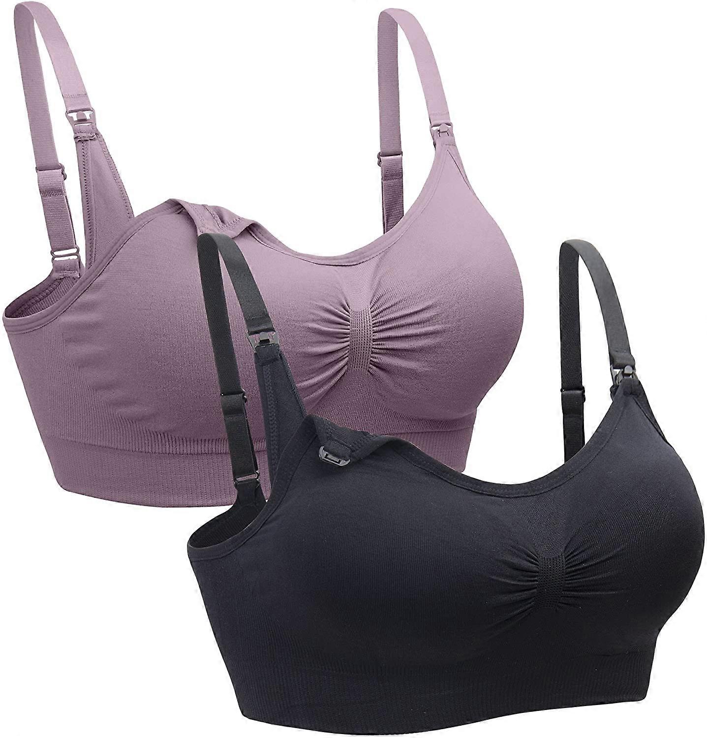2 PACK Nursing Bra Wireless Bra Women's Sleeping Maternity Bra Breastfeeding Bra