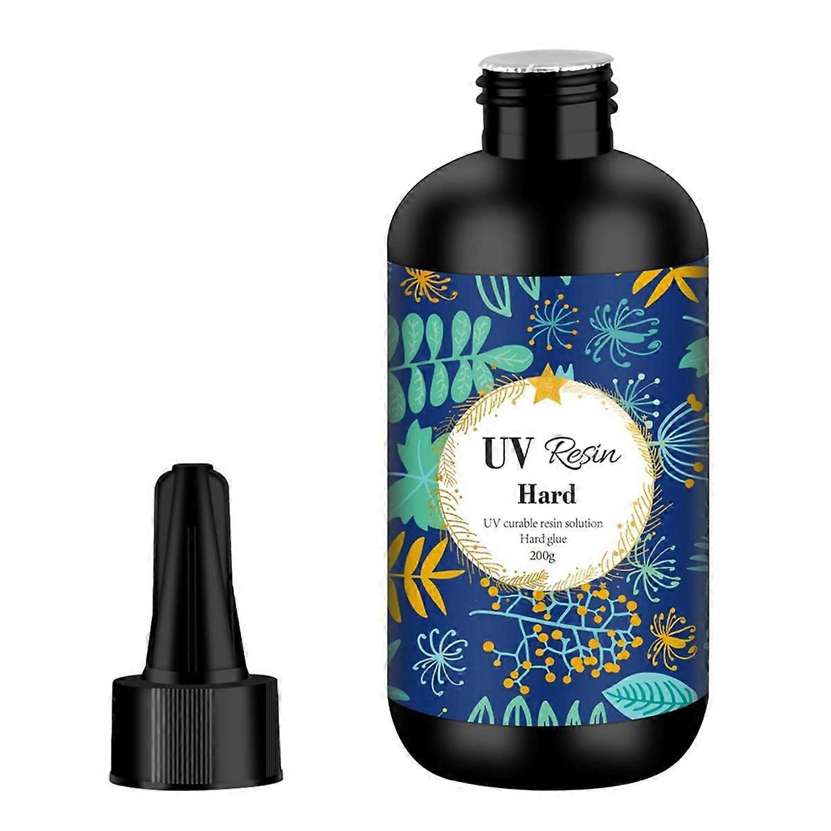 UV Resin 200G Transparent Ultraviolet Curing Clear Hard Type Resin, Solar Cure Resin for DIY UV Res