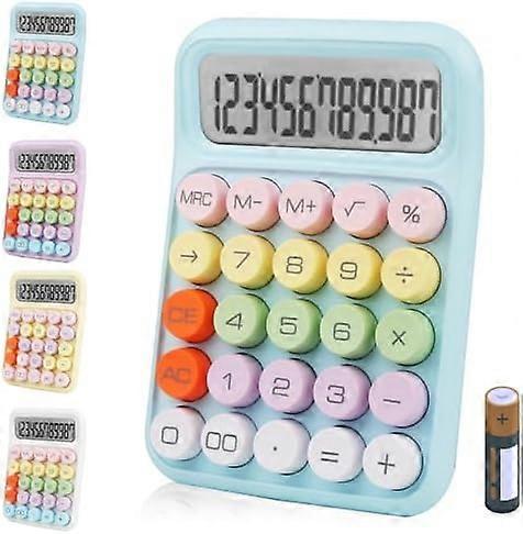 Bimormat Colorful Electronic Calculator,12 Digit Large LCD Display and Big Round Buttons Candy-Colored Desktop Calculator for Office,School,Home,Busin
