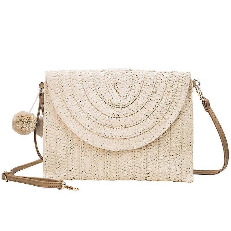 Straw Clutch White Straw Crossbody Bag Straw Shoulder Bag For