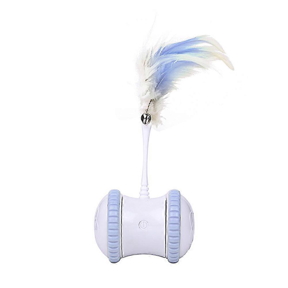 Electric Robotic Cat Toys With Feathers Automatic Steering Rotating Usb Charging For Cat Kitten